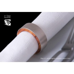 steel wood napkin rings, contemporary italian design steel wood napkin rings, contemporary italian design
