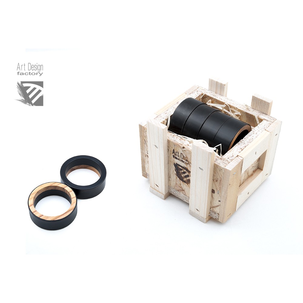 steel wood napkin rings, contemporary italian design