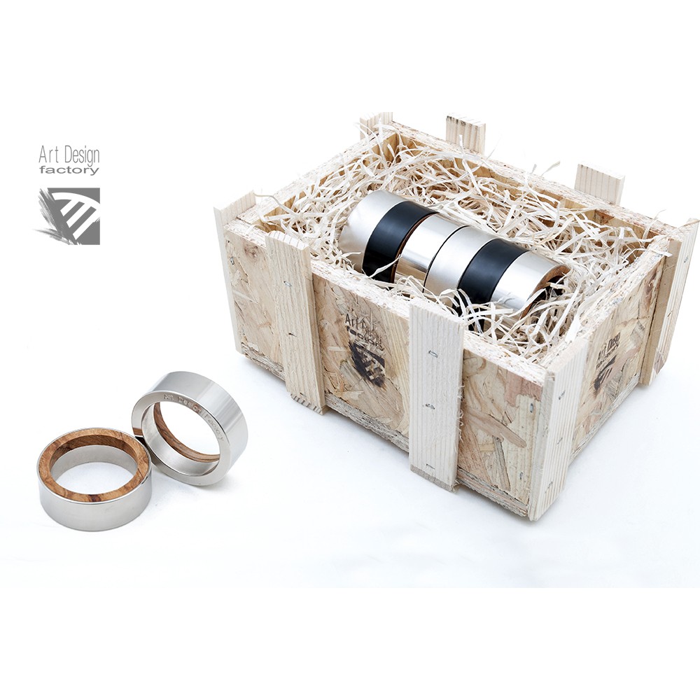 steel wood napkin rings, contemporary italian design