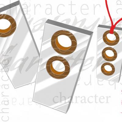 Character, pendente in alluminio e legno